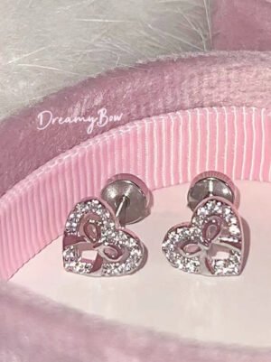 Love bow diamond earrings