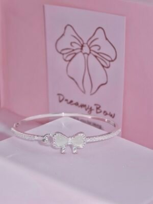 Handmade custom diamond bow bracelet