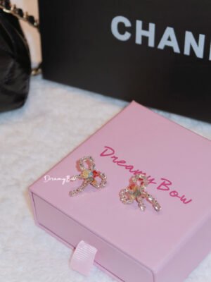 Bow diamond earrings
