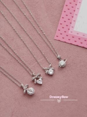 Necklace diamond with bow series
