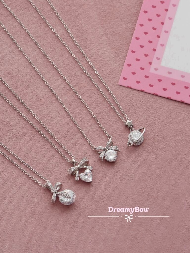 bow diamond necklace